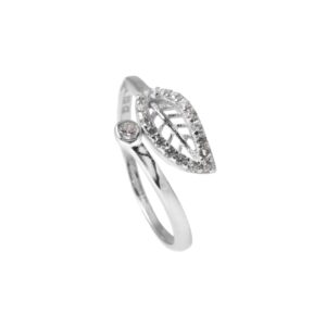 Cubic Zirconia Leaf Ring