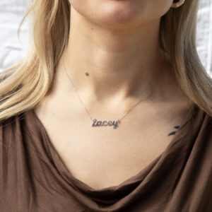9ct White Gold Personalised Name Necklace
