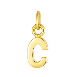 Children’s initial charm pendant in gold plate sterling silver with letter options