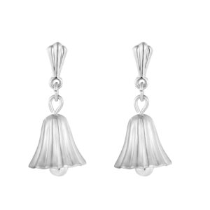 front view sterling silver bell drop earrings