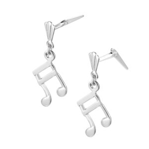 side view Andralok music note earrings showing back fitting