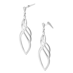 side view Andralok drop earrings showing back fitting