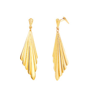 side view Andralok fan drop earrings showing back fitting