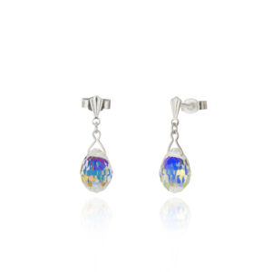 side view crystal drop earrings with standard stud fitting