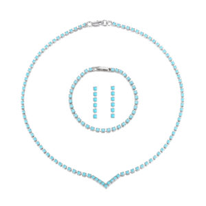 Turquoise crystal strand set with matching pieces