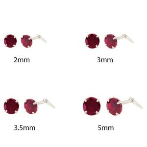 Created ruby stud earrings available in 2mm 3mm 3.5mm and 5mm