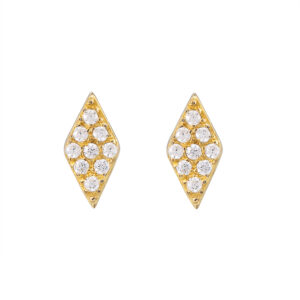Sterling Silver Diamond Shape Cubic Zirconia Stud Earrings additional product image