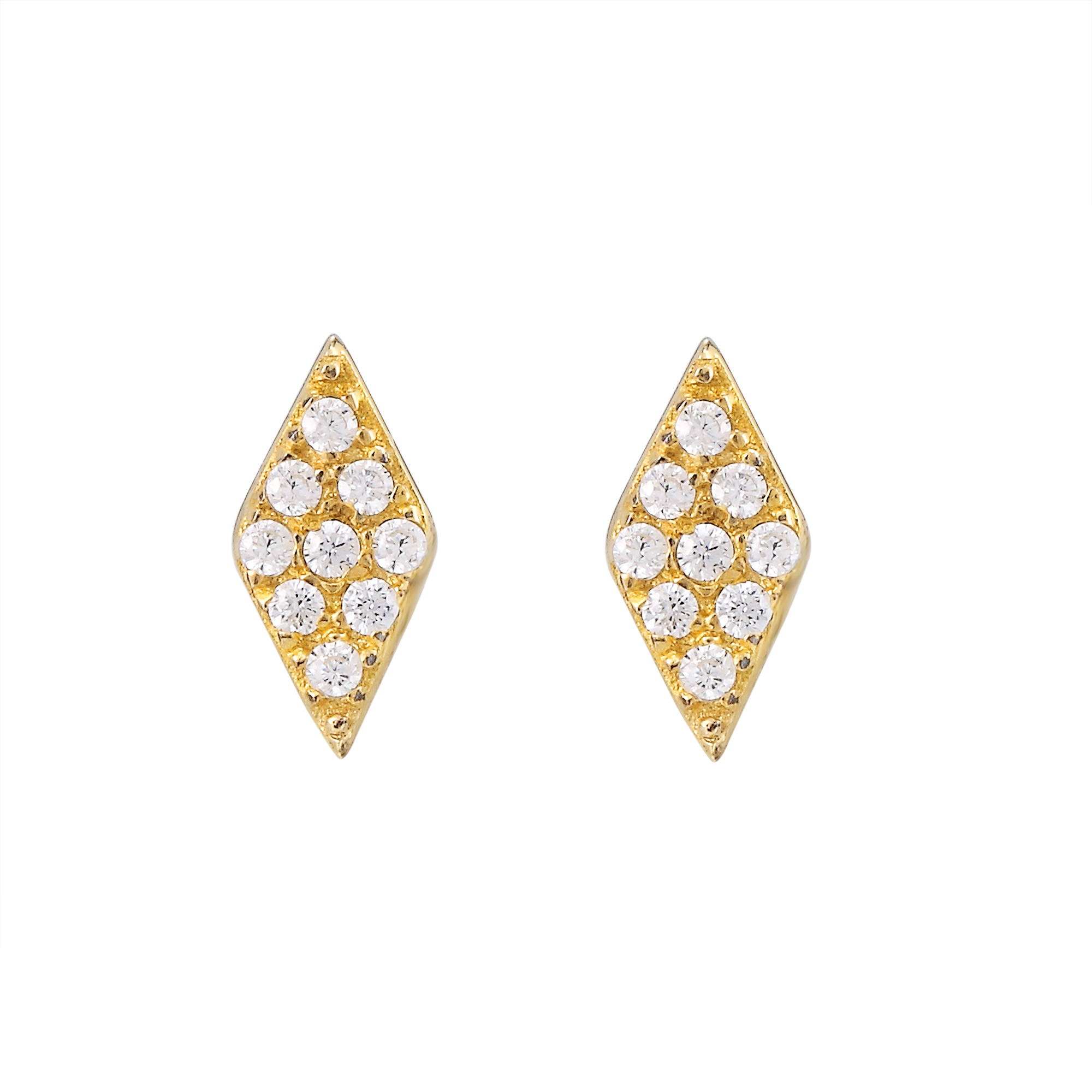 Sterling Silver Diamond Shape Cubic Zirconia Stud Earrings additional product image