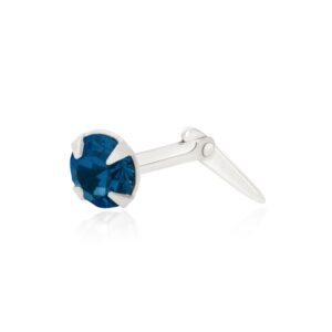 silver montana crystal nose stud side view with Andralok hinge detail
