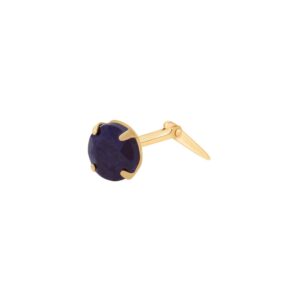 gold sapphire nose stud shown side on with Andralok hinge fitting
