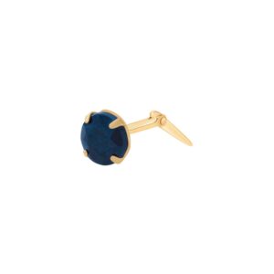 gold tanzanite nose stud shown side on with Andralok hinge fitting