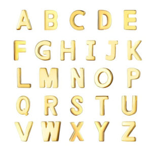 Alphabet letter single stud earring with secure Andralok fitting