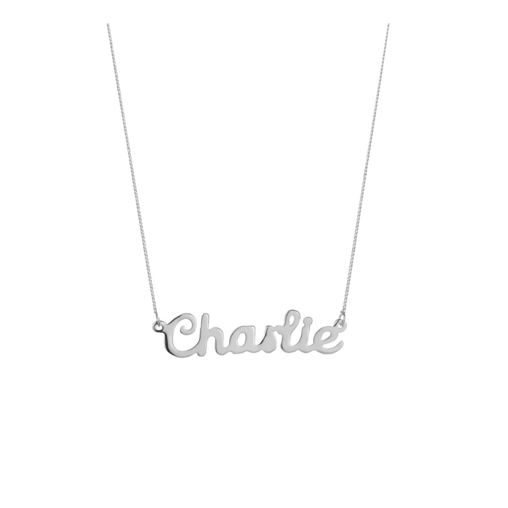 White Gold Name Necklace