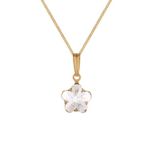 Flower crystal necklace in gold plate