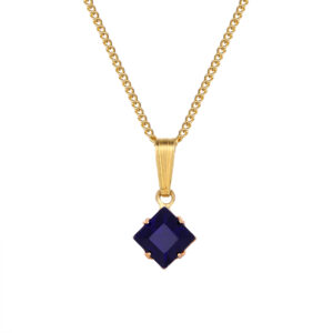 Faceted square pendant necklace by Square Pear Jewellery