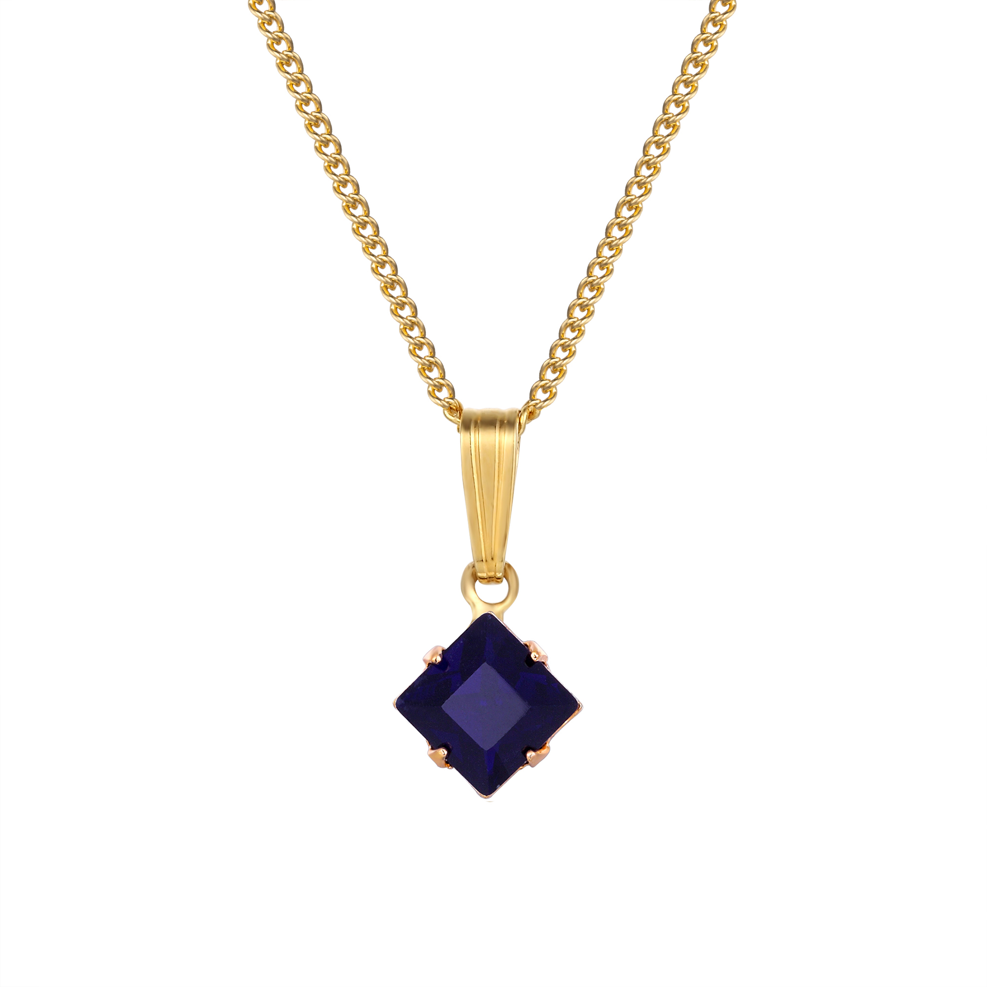 Faceted square pendant necklace by Square Pear Jewellery