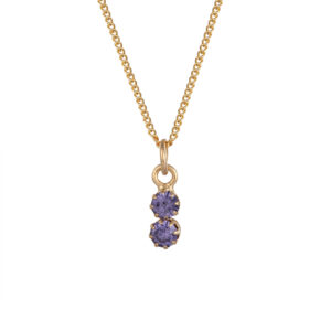 Square Pear double crystal pendant necklace