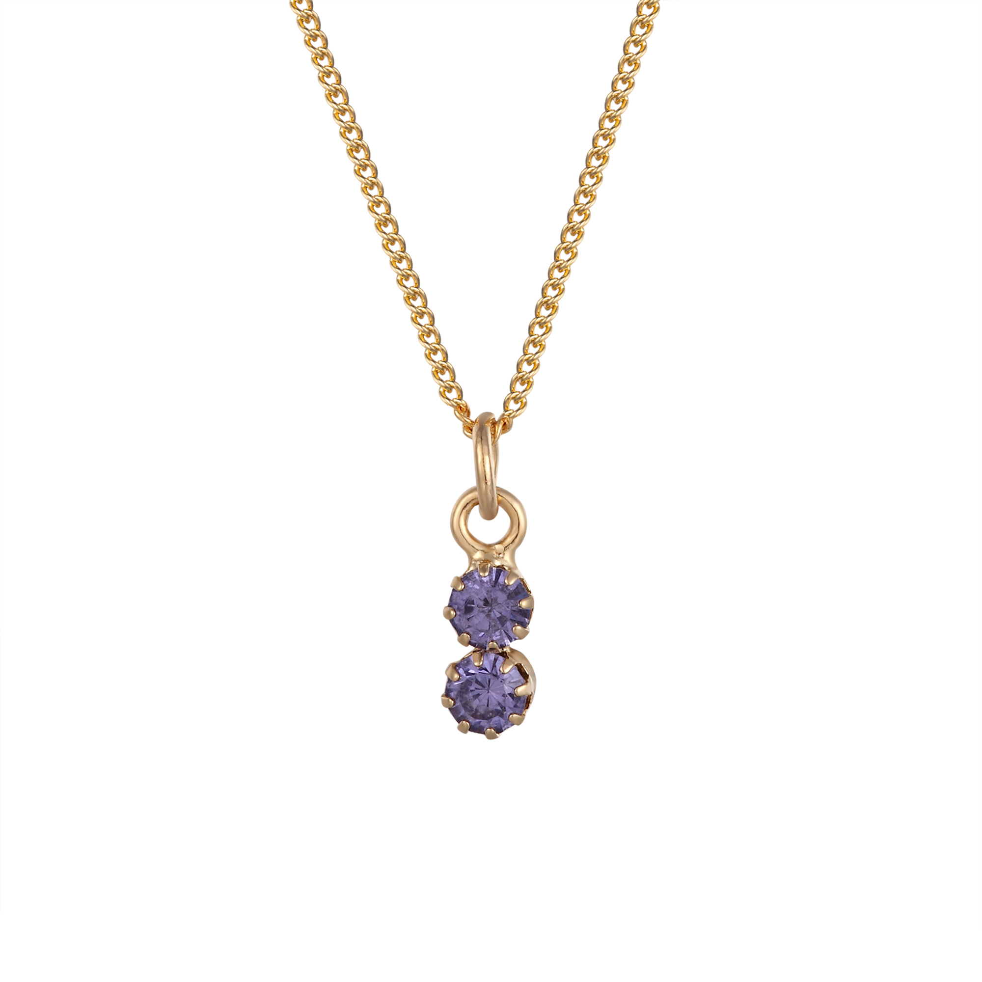 Square Pear double crystal pendant necklace