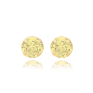 gold citrine stud earrings shown as a matching pair in front view on a white background