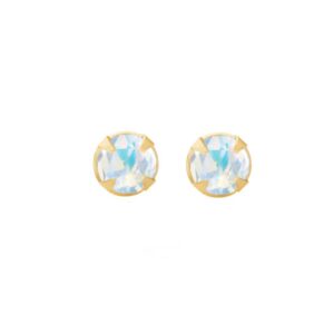 gold aurora borealis stud earrings shown as a matching pair in front view on a white background