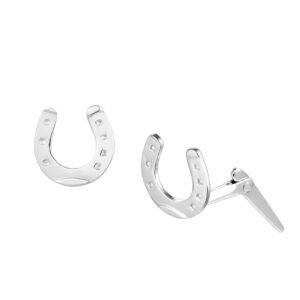 Silver Andralok horseshoe earrings hinge detail