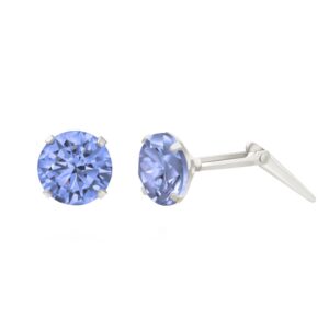 silver light blue cz studs shown side-on with Andralok hinge detail