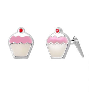 Andralok back fitting on sterling silver cupcake stud earring