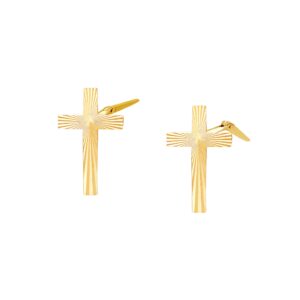 sunburst cross stud earrings side profile showing Andralok hinge