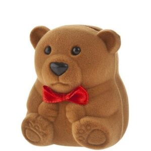 gift box packaging for gold teddy bear gift box studs, presentation box on white background