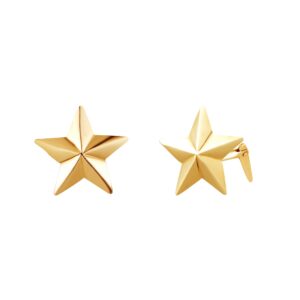 gold star stud earrings in 9ct yellow gold front view