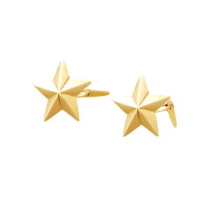 gold star stud earrings side profile showing Andralok hinge