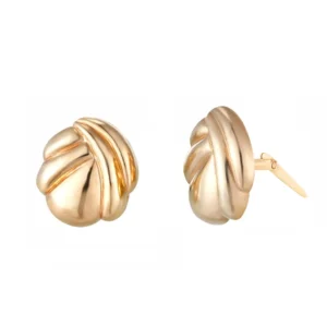 gold dome stud earrings side profile showing Andralok hinge