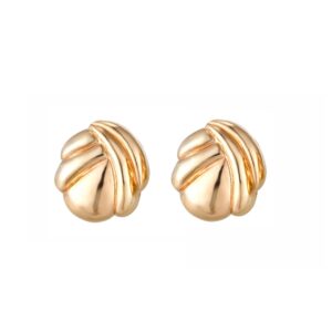 gold dome stud earrings in 9ct yellow gold front view