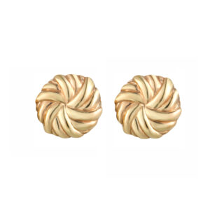 gold radial stud earrings in 9ct yellow gold front view