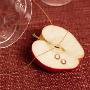 9ct Yellow Gold Solaris stud earrings front view