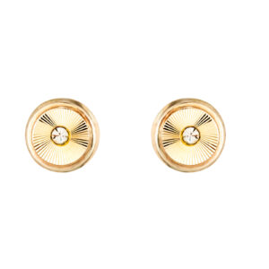 Gold sunburst stud earrings in 9ct yellow gold front view