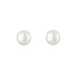 Sterling Silver 6mm Round Pearl Stud Earrings additional product image