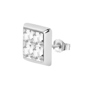 9ct white gold men’s stud earring with butterfly back