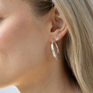 Small textured creole hoop earrings 2