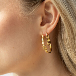 Sterling Silver Polished Knot Creole Hoop Earrings 2