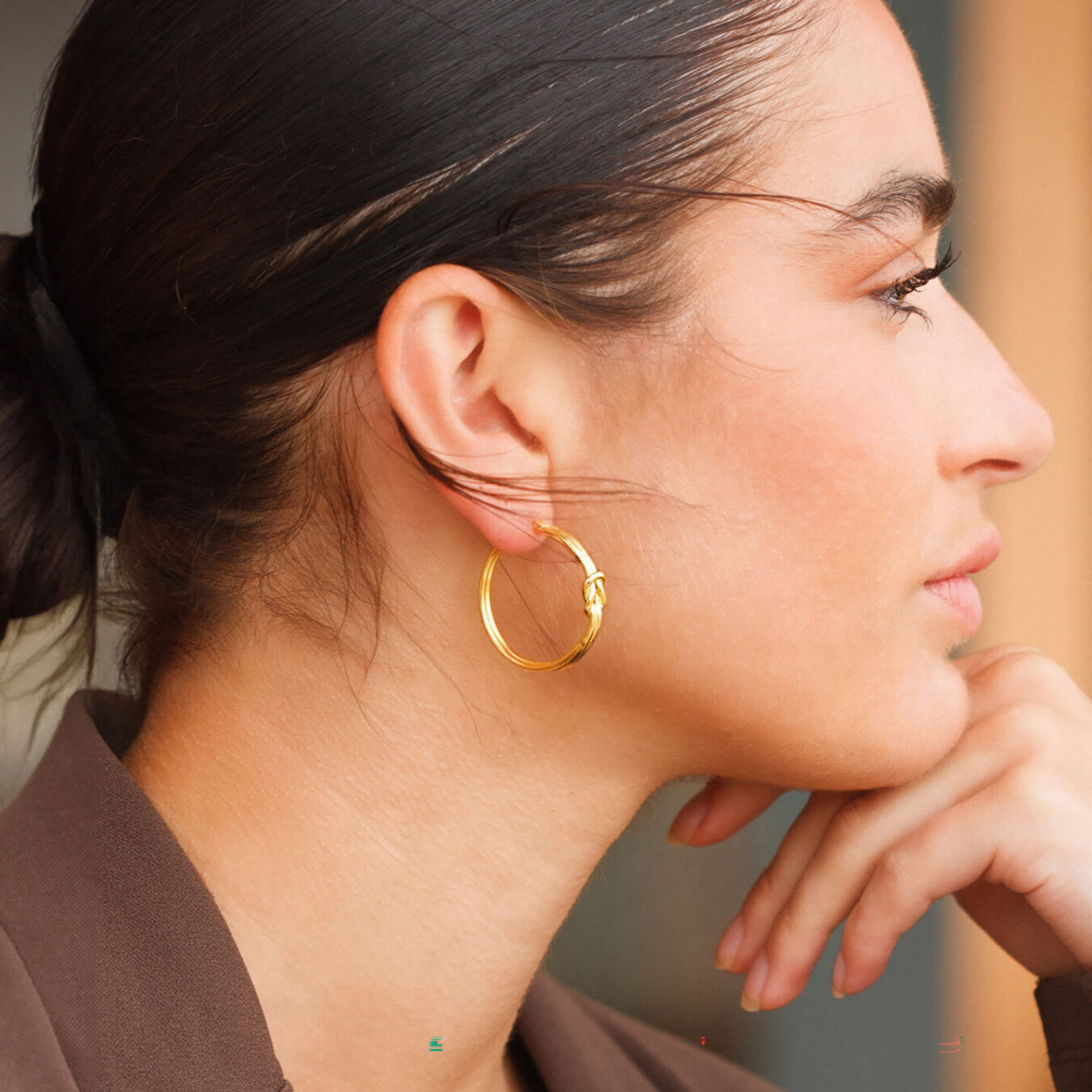 Sterling Silver Polished Knot Creole Hoop Earrings 4