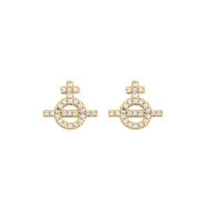 Vivienne Westwood Wilba Crystal Orb Earrings Gold