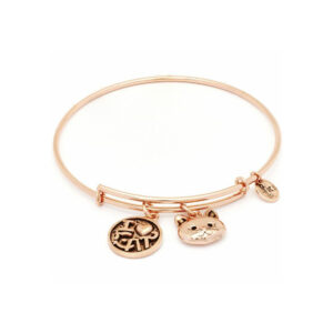 Watch Shop Ladies Chrysalis Rose Gold Plated Friend Family I Love Cat Expandable Bangle GOOFASH