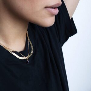 Handcrafted affordable jewellery online daisy london 18ct gold plated amethyst healing stones necklace 2