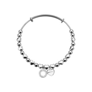 emozioni rose gold and silver plate heart bangle p1621 5677 image 1