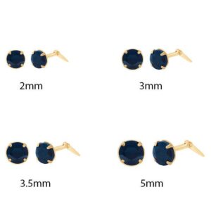 Tanzanite stud earrings available in 2mm 3mm 3.5mm and 5mm