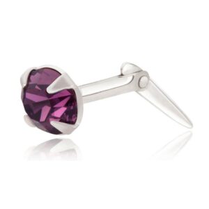 side view sterling silver nose stud with Andralok fitting