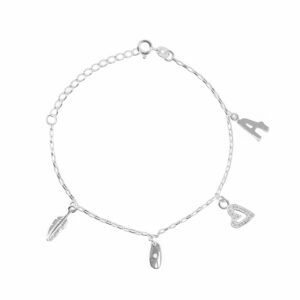 Sterling Silver Boho Initial Charm Bracelet