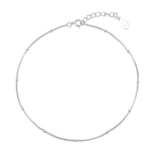 Sterling Silver Beaded Anklet