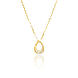 Silver Oval CZ Pendant